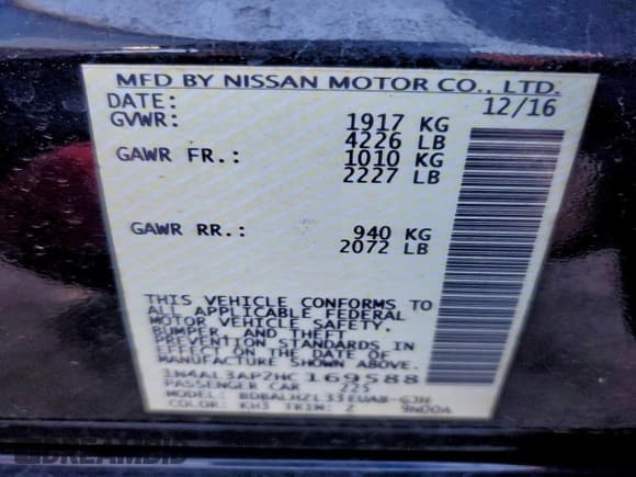 ✅ 2017 Nissan Altima SV • VIN: 1N4AL3AP2HC169588 • Lot: 94817875. Listed on Copart with 180,469 mi. Free auction sales archive from the USA and detailed vehicle history report at DreamBid. Image 12.