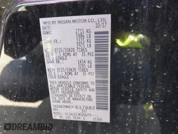 ✅ 2018 Nissan Pathfinder S • VIN: 5N1DR2MN6JC617682 • Лот: 42653460. Опубликован ранее на IAAI с пробегом Не указан. Бесплатный доступ к архиву аукционных продаж из США и подробный отчёт об истории автомобиля на DreamBid. Изображение 9.