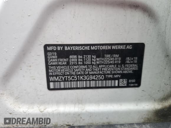 ✅ 2019 MINI Countryman Cooper S • VIN: WMZYT5C51K3G94250 • Lot: 66345814. Wystawiony na Copart z przebiegiem 73 807 mil. Bezpłatny archiwum sprzedaży aukcyjnych z USA i szczegółowy raport historii pojazdu na DreamBid. Zdjęcie 13.