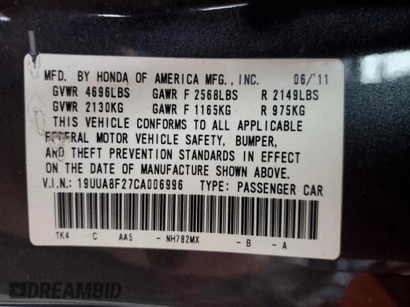✅ 2012 Acura TL Auto • VIN: 19UUA8F27CA006996 • Lot: 90614175. Listed on Copart with 173,814 mi. Free auction sales archive from the USA and detailed vehicle history report at DreamBid. Image 13.