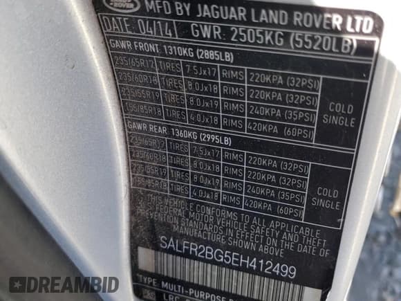 ✅ 2014 Land Rover LR2 • VIN: SALFR2BG5EH412499 • Лот: 53836095. Опубликован ранее на Copart с пробегом 74 709 миль. Бесплатный доступ к архиву аукционных продаж из США и подробный отчёт об истории автомобиля на DreamBid. Изображение 13.