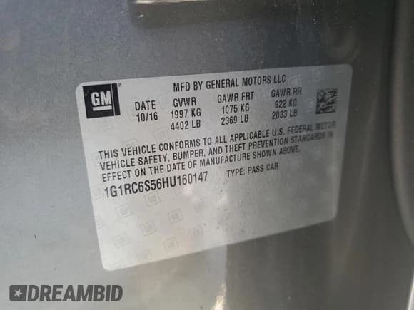 ✅ 2017 Chevrolet Volt LT • VIN: 1G1RC6S56HU160147 • Lot: 72772904. Wystawiony na Copart z przebiegiem 88 795 mil. Bezpłatny archiwum sprzedaży aukcyjnych z USA i szczegółowy raport historii pojazdu na DreamBid. Zdjęcie 12.