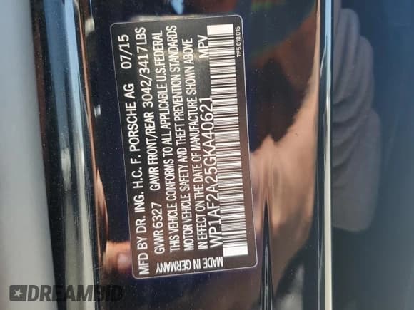 ✅ 2016 Porsche Cayenne Diesel • VIN: WP1AF2A25GKA40621 • Лот: 55801285. Опубликован ранее на Copart с пробегом 156 035 миль. Бесплатный доступ к архиву аукционных продаж из США и подробный отчёт об истории автомобиля на DreamBid. Изображение 13.