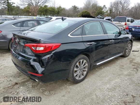 ✅ 2016 Hyundai Sonata Sport • VIN: 5NPE34AF8GH367023 • Lot: 36230183. Listed on Copart with 68,079 mi. Free auction sales archive from the USA and detailed vehicle history report at DreamBid. Image 3.