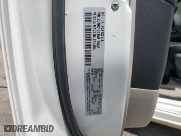 ✅ 2022 Chrysler Pacifica Limited • VIN: 2C4RC1GG8NR120133 • Лот: 68396985. Опубликован ранее на Copart с пробегом 91 772 миль. Бесплатный доступ к архиву аукционных продаж из США и подробный отчёт об истории автомобиля на DreamBid. Изображение 13.