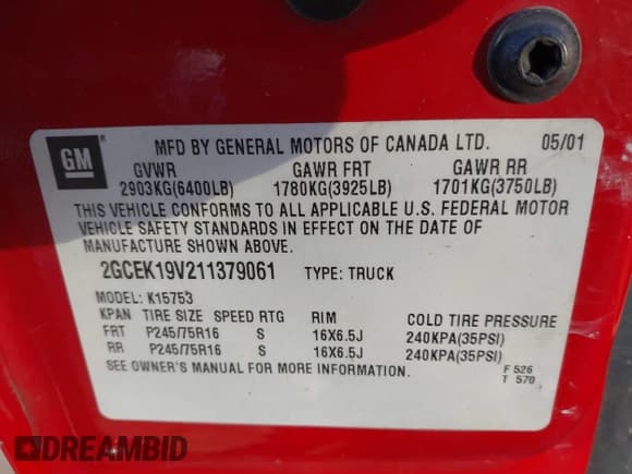 ✅ 2001 Chevrolet Silverado 1500 LS • VIN: 2GCEK19V211379061 • Lot: 41720847. Wystawiony na IAAI z przebiegiem 123 992 mil. Bezpłatny archiwum sprzedaży aukcyjnych z USA i szczegółowy raport historii pojazdu na DreamBid. Zdjęcie 9.