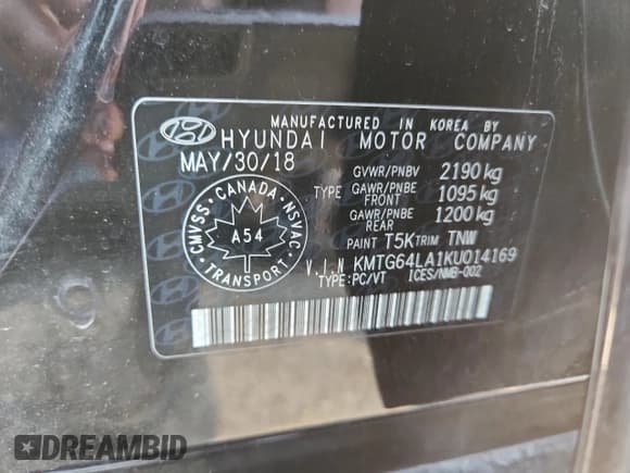 ✅ 2019 Genesis G70 Advanced • VIN: KMTG64LA1KU014169 • Lot: 68667705. Listed on Copart with 88,049 mi. Free auction sales archive from the USA and detailed vehicle history report at DreamBid. Image 13.