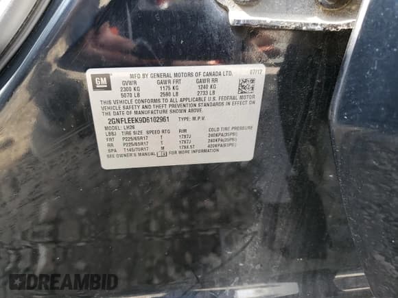 ✅ 2013 Chevrolet Equinox LT • VIN: 2GNFLEEK9D6102961 • Лот: 69658964. Опубликован ранее на Copart с пробегом 200 784 миль. Бесплатный доступ к архиву аукционных продаж из США и подробный отчёт об истории автомобиля на DreamBid. Изображение 13.