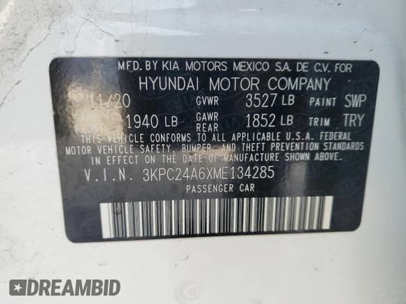 ✅ 2021 Hyundai Accent SE • VIN: 3KPC24A6XME134285 • Лот: 42715054. Опубликован ранее на Copart с пробегом 18 250 миль. Бесплатный доступ к архиву аукционных продаж из США и подробный отчёт об истории автомобиля на DreamBid. Изображение 12.