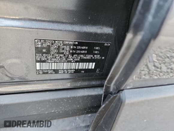 ✅ 2024 Toyota RAV4 Hybrid XLE Premium • VIN: JTMB6RFV9RD139113 • Lot: 92095685. Listed on Copart with 9,667 mi. Free auction sales archive from the USA and detailed vehicle history report at DreamBid. Image 14.