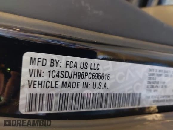 ✅ 2023 Dodge Durango SRT Hellcat • VIN: 1C4SDJH96PC695616 • Lot: 43569810. Listed on IAAI with 1,876 mi. Free auction sales archive from the USA and detailed vehicle history report at DreamBid. Image 9.