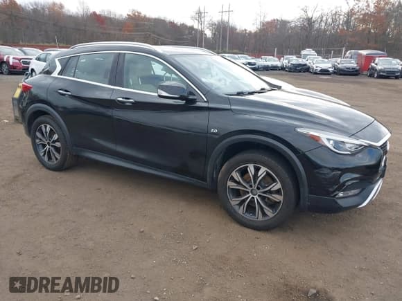 ✅ 2018 Infiniti QX30 Premium • VIN: SJKCH5CR0JA055022 • Lot: 43691640. Listed on IAAI with 64,688 mi. Free auction sales archive from the USA and detailed vehicle history report at DreamBid. Image 1.