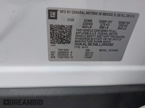 ✅ 2020 GMC Terrain Denali • VIN: 3GKALSEX8LL295082 • Lot: 41956644. Listed on IAAI with 37,293 mi. Free auction sales archive from the USA and detailed vehicle history report at DreamBid. Image 9.