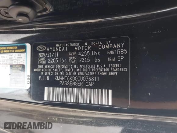✅ 2012 Hyundai Genesis Coupe 2.0T • VIN: KMHHT6KD0CU076811 • Lot: 41658807. Wystawiony na IAAI z przebiegiem 120 465 mil. Bezpłatny archiwum sprzedaży aukcyjnych z USA i szczegółowy raport historii pojazdu na DreamBid. Zdjęcie 9.