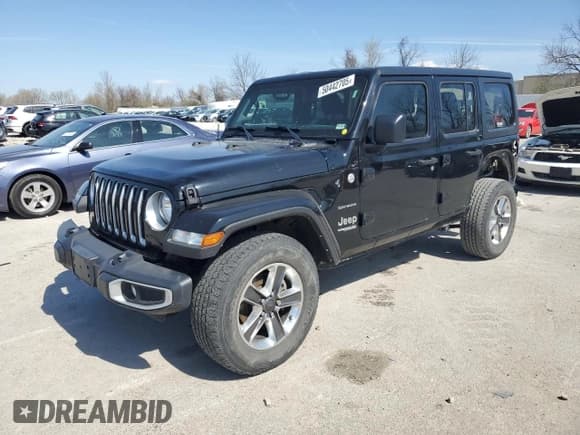 ✅ 2021 Jeep Wrangler Unlimited Sahara Altitude • VIN: 1C4HJXEG8MW564500 • Lot: 50442705. Listed on Copart with 68,389 mi. Free auction sales archive from the USA and detailed vehicle history report at DreamBid. Image 1.