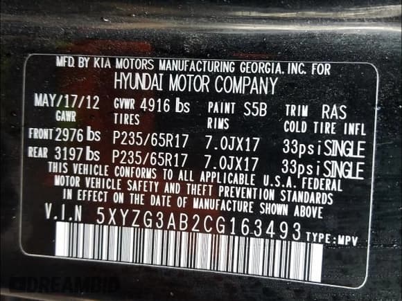 ✅ 2012 Hyundai Santa Fe GLS • VIN: 5XYZG3AB2CG163493 • Lot: 54890731. Listed on Copart with 127,220 mi. Free auction sales archive from the USA and detailed vehicle history report at DreamBid. Image 10.