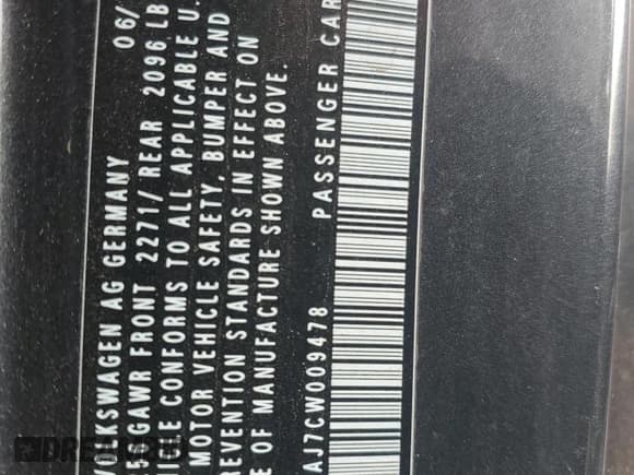 ✅ 2012 Volkswagen Golf GTI w/Conv & Sunroof • VIN: WVWEV7AJ7CW009478 • Lot: 58974025. Listed on Copart with 124,472 mi. Free auction sales archive from the USA and detailed vehicle history report at DreamBid. Image 12.