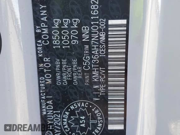 2022 Hyundai Veloster with VIN KMHT36AH7NU011682, listed as a Copart auction lot 77076454 with 73,461 mi miles and Salvage title. Bid and sale history available at DreamBid. Image 12.