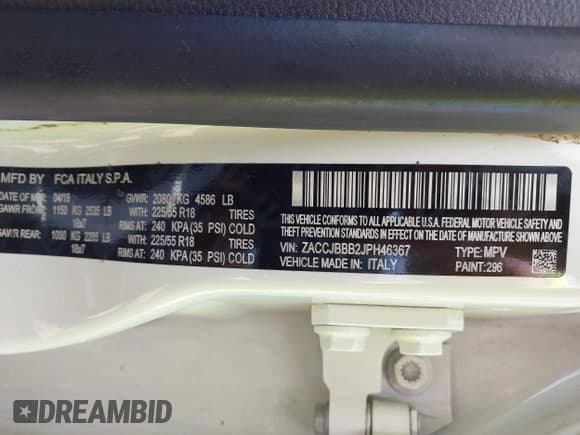 ✅ 2018 Jeep Renegade Latitude • VIN: ZACCJBBB2JPH46367 • Lot: 42602772. Wystawiony na IAAI z przebiegiem 123 616 mil. Bezpłatny archiwum sprzedaży aukcyjnych z USA i szczegółowy raport historii pojazdu na DreamBid. Zdjęcie 9.