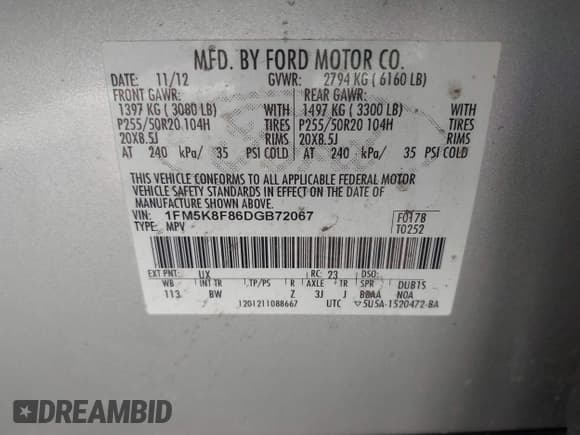 ✅ 2013 Ford Explorer Limited • VIN: 1FM5K8F86DGB72067 • Lot: 42014199. Wystawiony na IAAI z przebiegiem 210 132 mil. Bezpłatny archiwum sprzedaży aukcyjnych z USA i szczegółowy raport historii pojazdu na DreamBid. Zdjęcie 9.