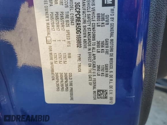 ✅ 2013 Chevrolet Silverado 1500 LS • VIN: 3GCPCREA5DG169802 • Lot: 74523414. Listed on Copart with 208,321 mi. Free auction sales archive from the USA and detailed vehicle history report at DreamBid. Image 12.