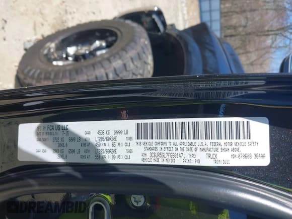 ✅ 2015 Ram 2500 Longhorn • VIN: 3C6UR5GL7FG601471 • Лот: 41775819. Опубликован ранее на IAAI с пробегом 292 508 миль. Бесплатный доступ к архиву аукционных продаж из США и подробный отчёт об истории автомобиля на DreamBid. Изображение 9.