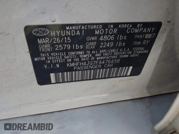 ✅ 2015 Hyundai Azera Limited • VIN: KMHFH4JG7FA476458 • Lot: 41893979. Wystawiony na IAAI z przebiegiem 149 114 mil. Bezpłatny archiwum sprzedaży aukcyjnych z USA i szczegółowy raport historii pojazdu na DreamBid. Zdjęcie 9.