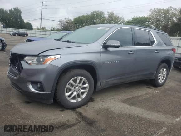 2019 Chevrolet Traverse LT Cloth z VIN 1GNERGKW6KJ273244, wystawiony jako Copart lot #83865585 z przebiegiem 60 769 mil mil oraz Szkoda całkowita • Salvage title. Historia ofert i sprzedaży dostępna na DreamBid. Obrazek 1.