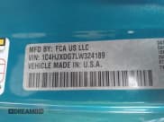 ✅ 2020 Jeep Wrangler Unlimited Willys • VIN: 1C4HJXDG7LW324189 • Lot: 41681891. Listed on IAAI with 42,669 mi. Free auction sales archive from the USA and detailed vehicle history report at DreamBid. Image 9.