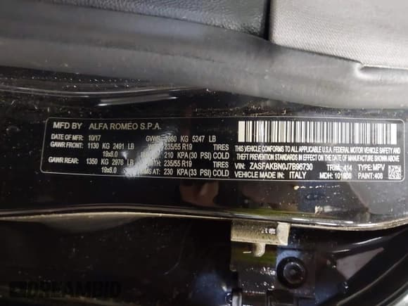 ✅ 2018 Alfa Romeo Stelvio Ti • VIN: ZASFAKBN0J7B96730 • Lot: 42814461. Wystawiony na IAAI z przebiegiem 113 009 mil. Bezpłatny archiwum sprzedaży aukcyjnych z USA i szczegółowy raport historii pojazdu na DreamBid. Zdjęcie 9.