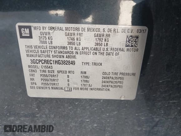 ✅ 2017 Chevrolet Silverado 1500 LT • VIN: 3GCPCREC1HG382849 • Лот: 43607589. Опубликован ранее на IAAI с пробегом 141 712 миль. Бесплатный доступ к архиву аукционных продаж из США и подробный отчёт об истории автомобиля на DreamBid. Изображение 9.