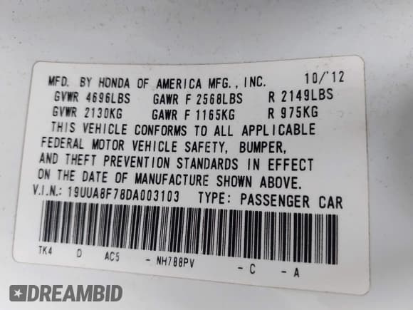✅ 2013 Acura TL Advance • VIN: 19UUA8F78DA003103 • Lot: 43278677. Wystawiony na IAAI z przebiegiem 174 490 mil. Bezpłatny archiwum sprzedaży aukcyjnych z USA i szczegółowy raport historii pojazdu na DreamBid. Zdjęcie 9.