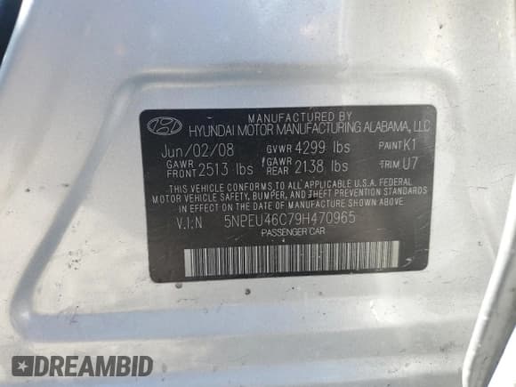 ✅ 2009 Hyundai Sonata Limited • VIN: 5NPEU46C79H470965 • Лот: 75448054. Опубликован ранее на Copart с пробегом 128 726 миль. Бесплатный доступ к архиву аукционных продаж из США и подробный отчёт об истории автомобиля на DreamBid. Изображение 14.