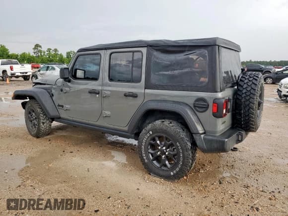 ✅ 2021 Jeep Wrangler Unlimited Willys • VIN: 1C4HJXDM6MW628041 • Lot: 58548475. Wystawiony na Copart z przebiegiem 22 697 mil. Bezpłatny archiwum sprzedaży aukcyjnych z USA i szczegółowy raport historii pojazdu na DreamBid. Zdjęcie 2.
