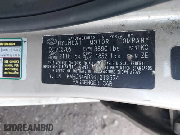 ✅ 2006 Hyundai Elantra GLS • VIN: KMHDN46D36U213574 • Lot: 41494370. Wystawiony na IAAI z przebiegiem Nie podano. Bezpłatny archiwum sprzedaży aukcyjnych z USA i szczegółowy raport historii pojazdu na DreamBid. Zdjęcie 9.