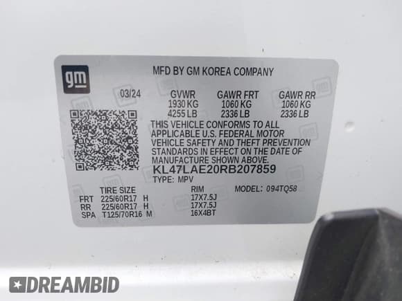 ✅ 2024 Buick Envista Preferred • VIN: KL47LAE20RB207859 • Lot: 42483207. Wystawiony na IAAI z przebiegiem 34 611 mil. Bezpłatny archiwum sprzedaży aukcyjnych z USA i szczegółowy raport historii pojazdu na DreamBid. Zdjęcie 9.