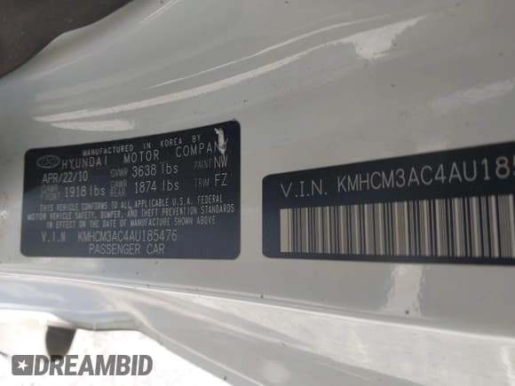 ✅ 2010 Hyundai Accent GS • VIN: KMHCM3AC4AU185476 • Lot: 43540755. Wystawiony na IAAI z przebiegiem 162 930 mil. Bezpłatny archiwum sprzedaży aukcyjnych z USA i szczegółowy raport historii pojazdu na DreamBid. Zdjęcie 9.