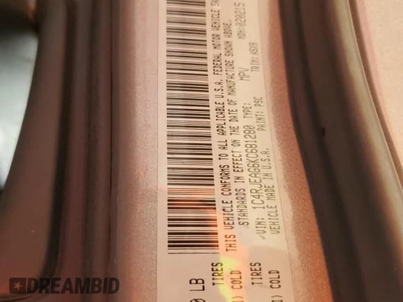 ✅ 2019 Jeep Grand Cherokee Altitude • VIN: 1C4RJEAG6KC681280 • Лот: 90282455. Опубликован ранее на Copart с пробегом Не указан. Бесплатный доступ к архиву аукционных продаж из США и подробный отчёт об истории автомобиля на DreamBid. Изображение 13.