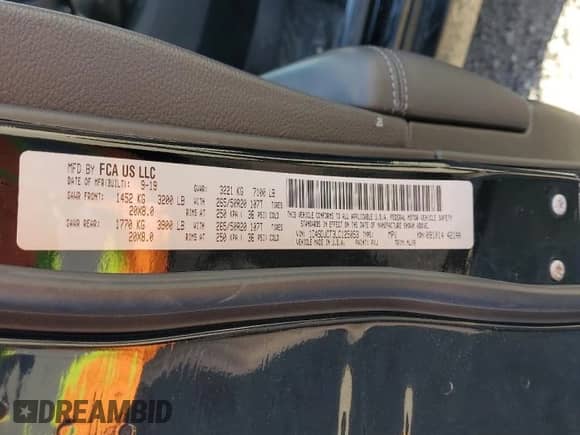 2020 Dodge Durango R/T with VIN 1C4SDJCT3LC125053, listed as a Copart auction lot 86787445 with 64,913 mi miles and Salvage title. Bid and sale history available at DreamBid. Image 13.