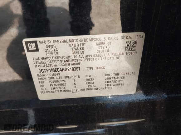 ✅ 2017 GMC Sierra 1500 SLE • VIN: 3GTP1MEC4HG210307 • Lot: 43058111. Listed on IAAI with 122,621 mi. Free auction sales archive from the USA and detailed vehicle history report at DreamBid. Image 9.