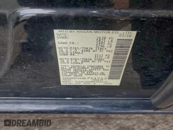 ✅ 2016 Nissan Frontier SV • VIN: 1N6AD0FVXGN751712 • Lot: 93941505. Listed on Copart with 76,948 mi. Free auction sales archive from the USA and detailed vehicle history report at DreamBid. Image 12.