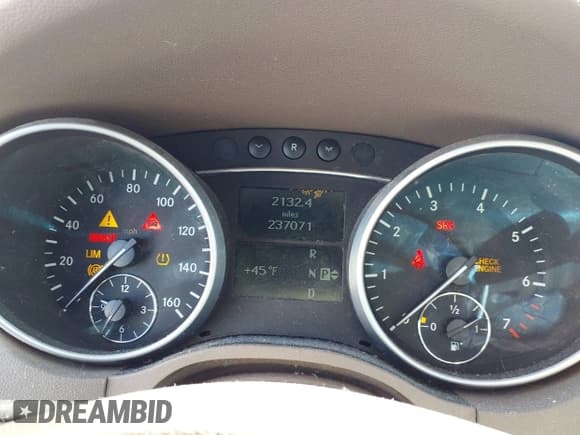 ✅ 2007 Mercedes-Benz M 350 • VIN: 4JGBB86E87A229630 • Lot: 43884603. Listed on IAAI with 237,071 mi. Free auction sales archive from the USA and detailed vehicle history report at DreamBid. Image 7.