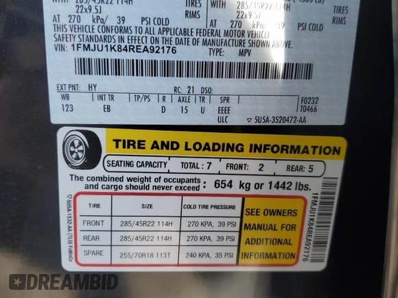 ✅ 2024 Ford Expedition Limited • VIN: 1FMJU1K84REA92176 • Lot: 90357895. Listed on Copart with 7,644 mi. Free auction sales archive from the USA and detailed vehicle history report at DreamBid. Image 13.