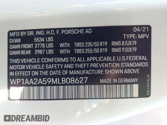 ✅ 2021 Porsche Macan • VIN: WP1AA2A59MLB08627 • Lot: 43028594. Wystawiony na IAAI z przebiegiem 30 803 mil. Bezpłatny archiwum sprzedaży aukcyjnych z USA i szczegółowy raport historii pojazdu na DreamBid. Zdjęcie 9.