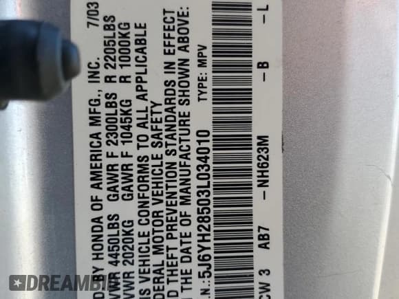 ✅ 2003 Honda Element EX • VIN: 5J6YH28503L034010 • Lot: 94463075. Wystawiony na Copart z przebiegiem 240 479 mil. Bezpłatny archiwum sprzedaży aukcyjnych z USA i szczegółowy raport historii pojazdu na DreamBid. Zdjęcie 24.