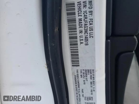 ✅ 2022 Jeep Grand Cherokee Laredo X • VIN: 1C4RJFAG3NC140519 • Lot: 84515734. Listed on Copart with 31,785 mi. Free auction sales archive from the USA and detailed vehicle history report at DreamBid. Image 14.