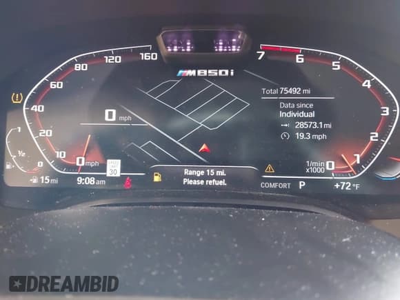 ✅ 2022 BMW 8 Series M850i • VIN: WBAGV8C0XNCH43670 • Lot: 42411551. Wystawiony na IAAI z przebiegiem 75 492 mil. Bezpłatny archiwum sprzedaży aukcyjnych z USA i szczegółowy raport historii pojazdu na DreamBid. Zdjęcie 7.