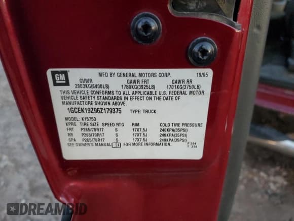 ✅ 2006 Chevrolet Silverado 1500 LT1 • VIN: 1GCEK19Z96Z179375 • Лот: 79711464. Опубликован ранее на Copart с пробегом 160 935 миль. Бесплатный доступ к архиву аукционных продаж из США и подробный отчёт об истории автомобиля на DreamBid. Изображение 14.