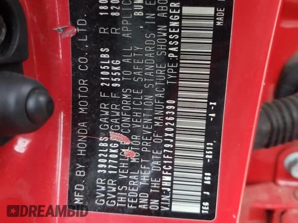 ✅ 2018 Honda Civic EX-L • VIN: JHMFC1F79JX026390 • Lot: 92060945. Wystawiony na Copart z przebiegiem 64 949 mil. Bezpłatny archiwum sprzedaży aukcyjnych z USA i szczegółowy raport historii pojazdu na DreamBid. Zdjęcie 12.