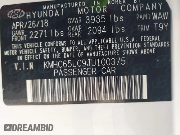 ✅ 2018 Hyundai Ioniq Blue • VIN: KMHC65LC9JU100375 • Lot: 41459280. Wystawiony na IAAI z przebiegiem 85 209 mil. Bezpłatny archiwum sprzedaży aukcyjnych z USA i szczegółowy raport historii pojazdu na DreamBid. Zdjęcie 9.